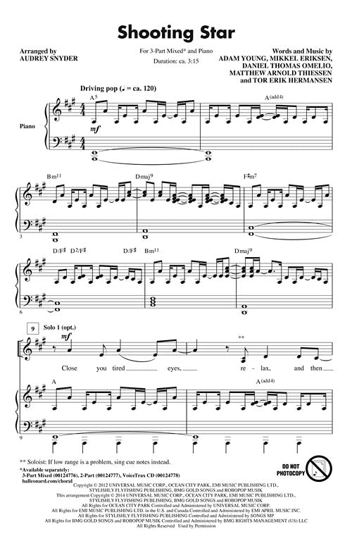 Shooting Star Discovery Choral 3 Part Mixed Adam Young