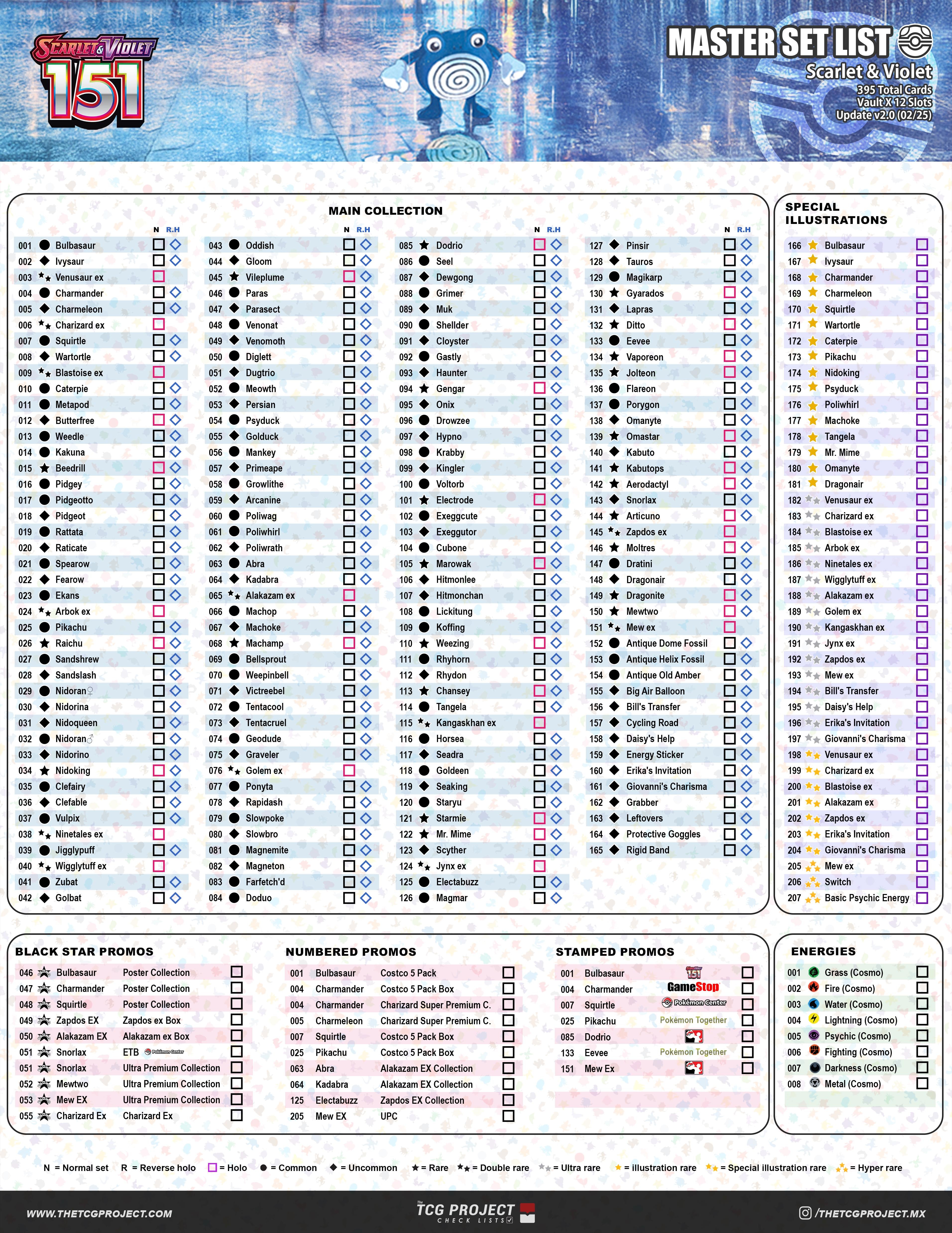 O.C] MASTER SET LIST FOR S&V 151 : r/PokemonTCG