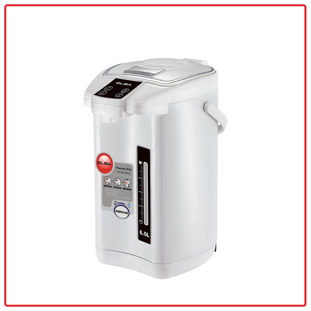 Elba ETP-D6013(WH) 6.0L Base Type Heating Element Thermo Pot