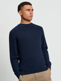 Textured Front Crew - Dark Navy - Front