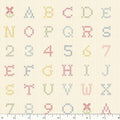 Marcus Fabrics - Wildflower Retreat by Christine Shulte - Cross Stitch Alphabet - Multi - 108" Wide Yardage