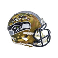 Chris Carson Autographed Seattle Seahawks Camo Mini Speed Helmet - Pastime Sports & Games