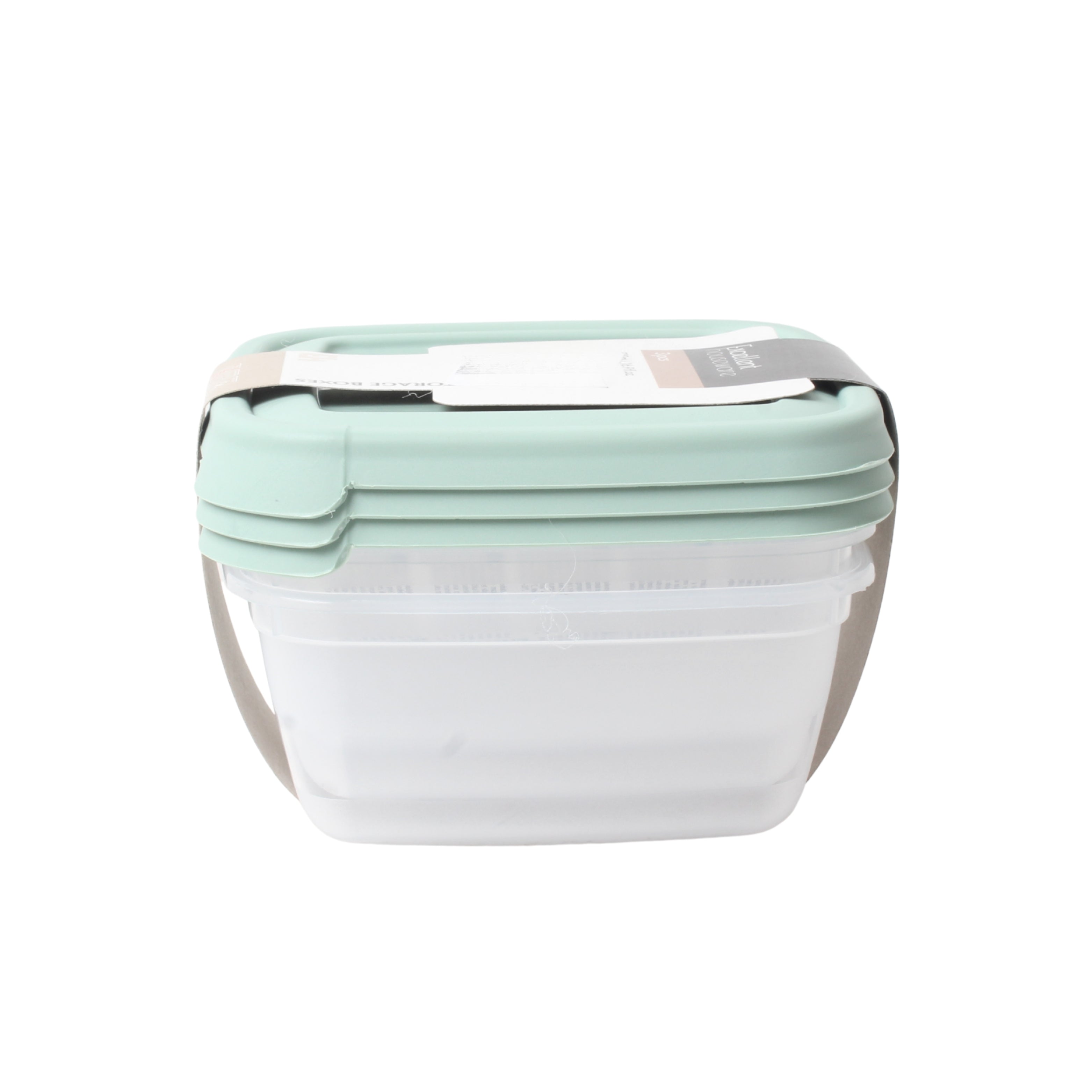 STORAGE BOX WITH LID 3PCE  GREEN 024001600