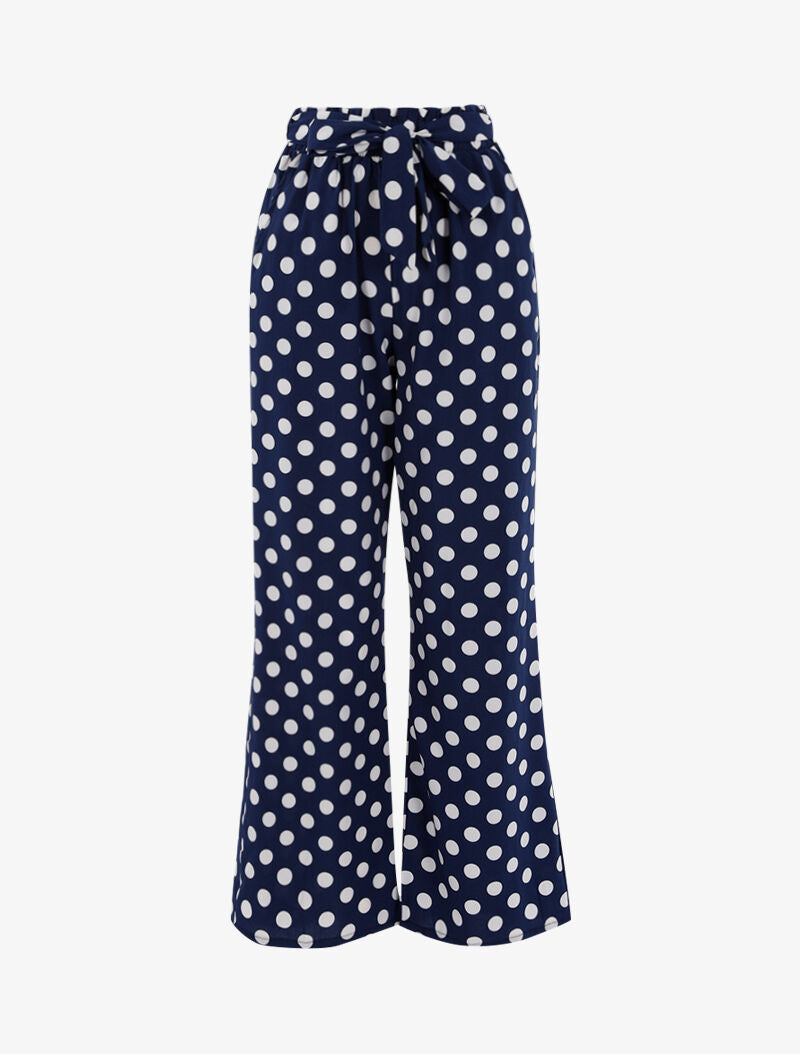 Pantalon à imprimé pois - bleu/blanc - 3