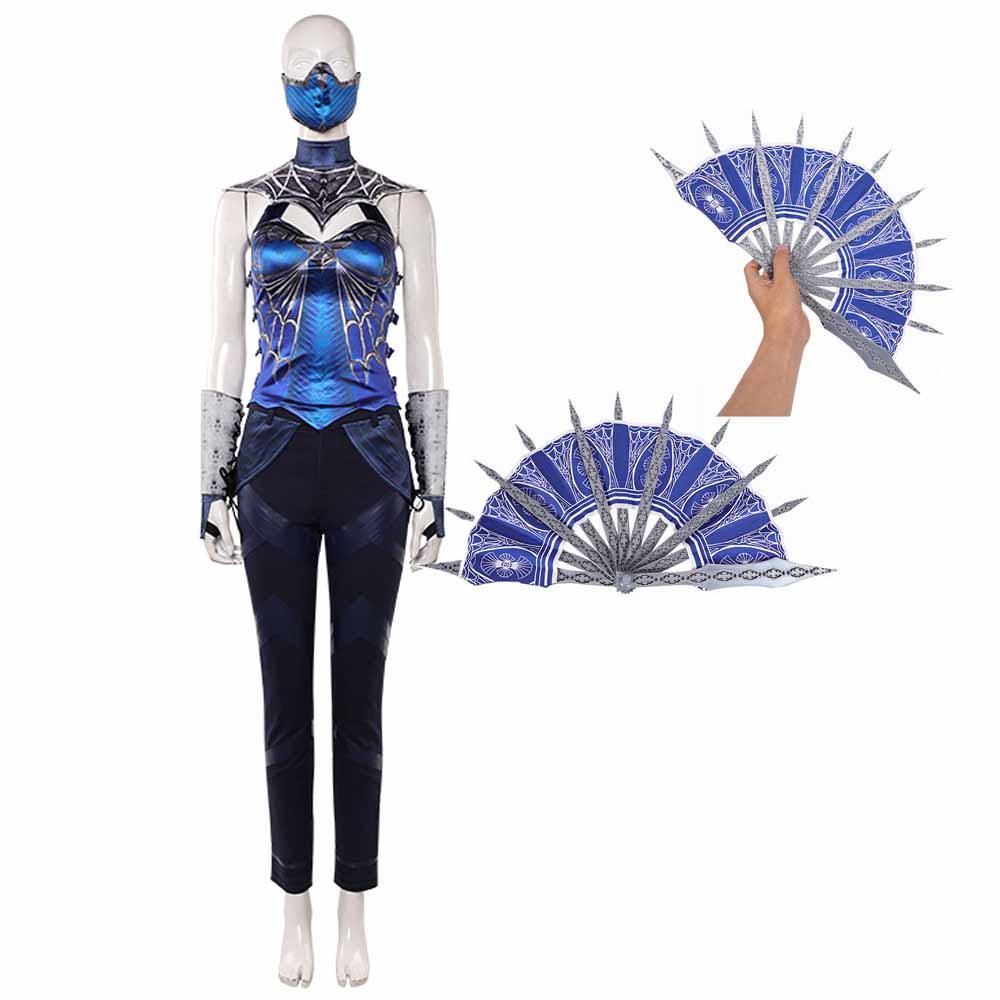 Prinzessin Kitana blau Kostüm Mortal Kombat Kitana Cosplay Outfit