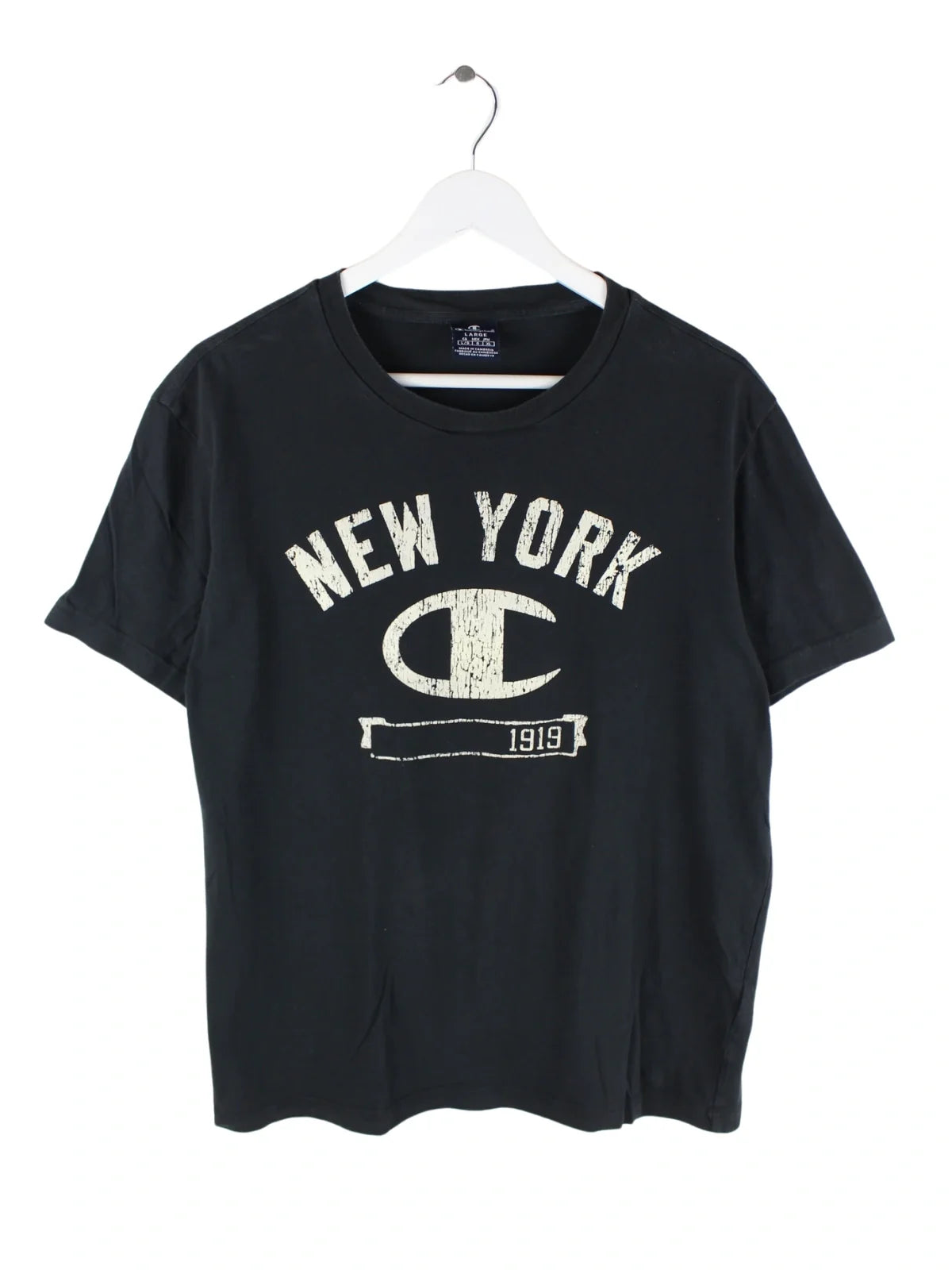 Champion Print T-Shirt Schwarz L