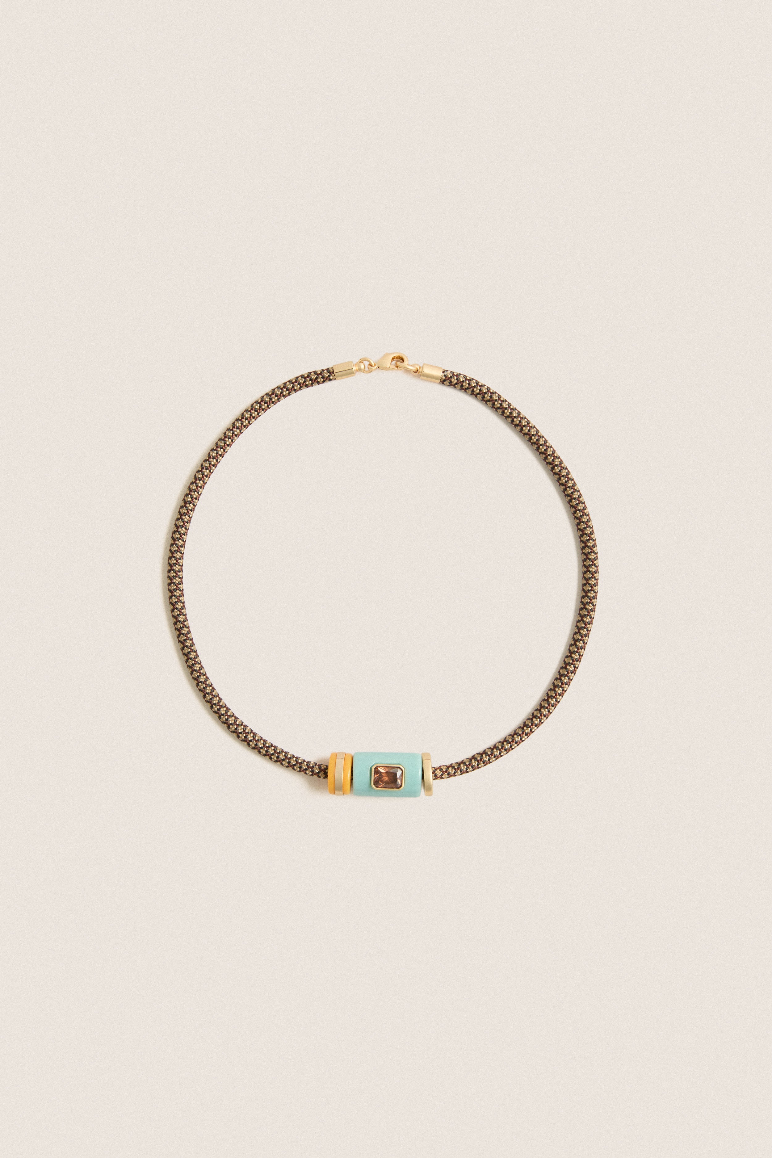 Cloud Cylinder Cord Necklace