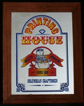 Rare Vintage Columbian Craftsmen Printing Press Quality Since 1859 Wood Framed Advertising Mirror