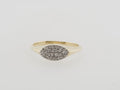 Elongated Oval Lab Grown Diamond Pave Signet Style Ring