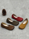 Women Vintage Genuine Leather Low Heel Shoes