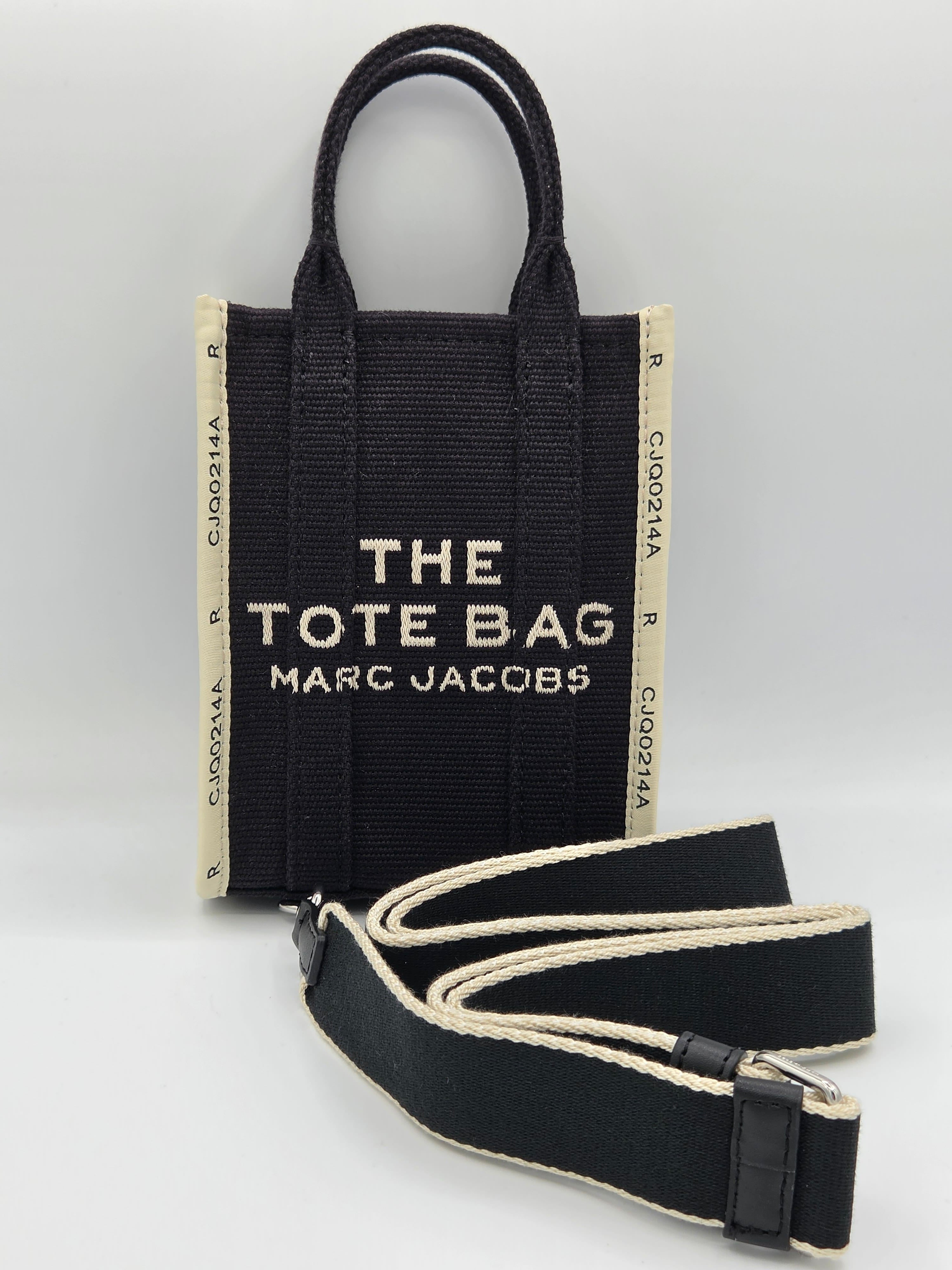 Marc Jacobs Canvas Mini Tote – Black | Structured Crossbody | Like New with Tags