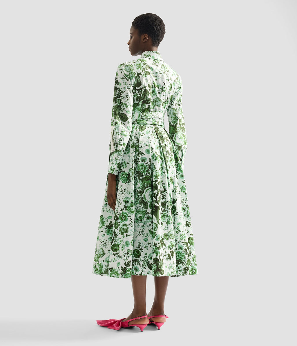 Floral Print Long Sleeve Shirt Dress