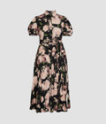Floral Print Short Sleeve Midi Dress