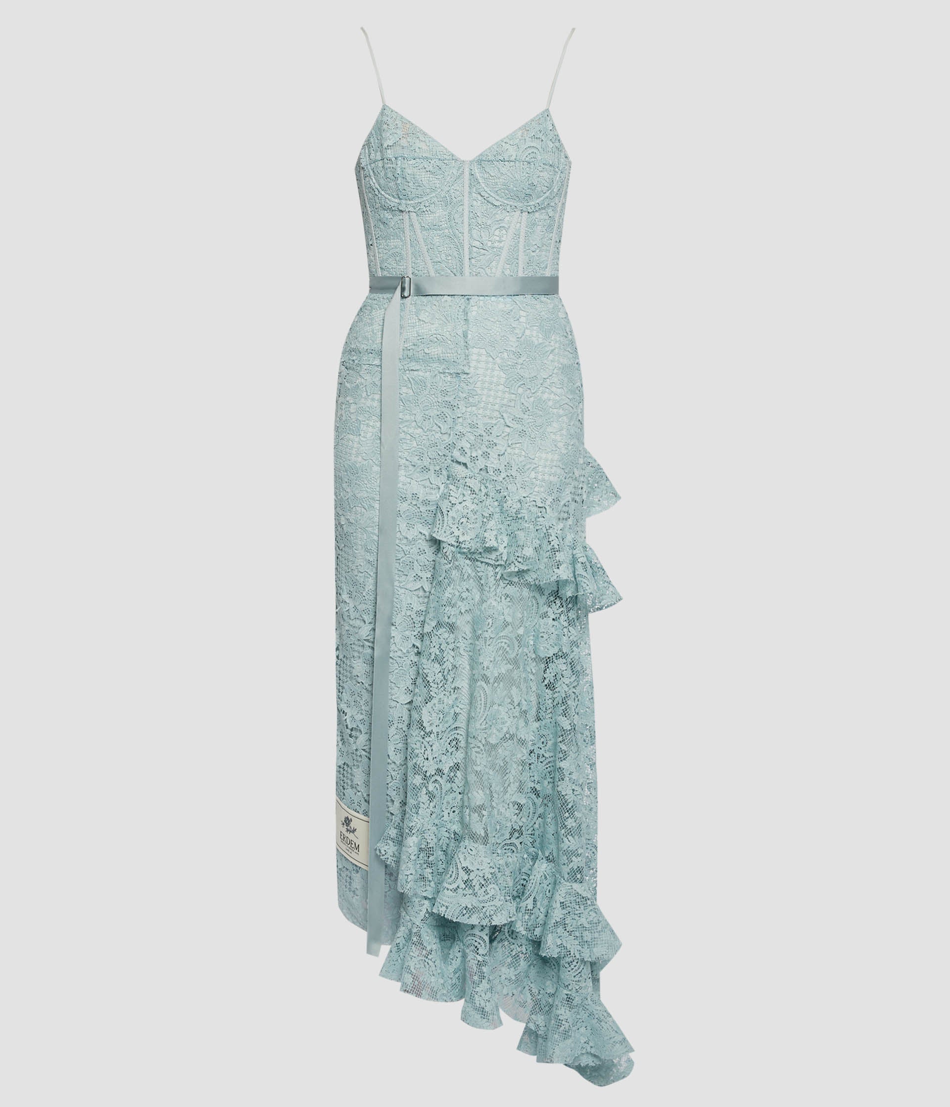 Floral Guipure Lace Sleeveless Midi Dress