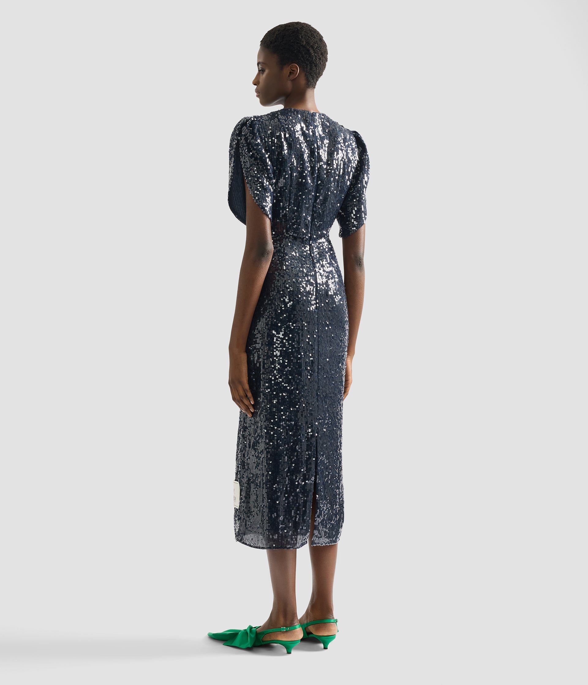Embroidered Sequins Midi Dress