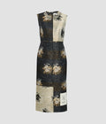 Floral Jacquard Sleeveless Midi Dress