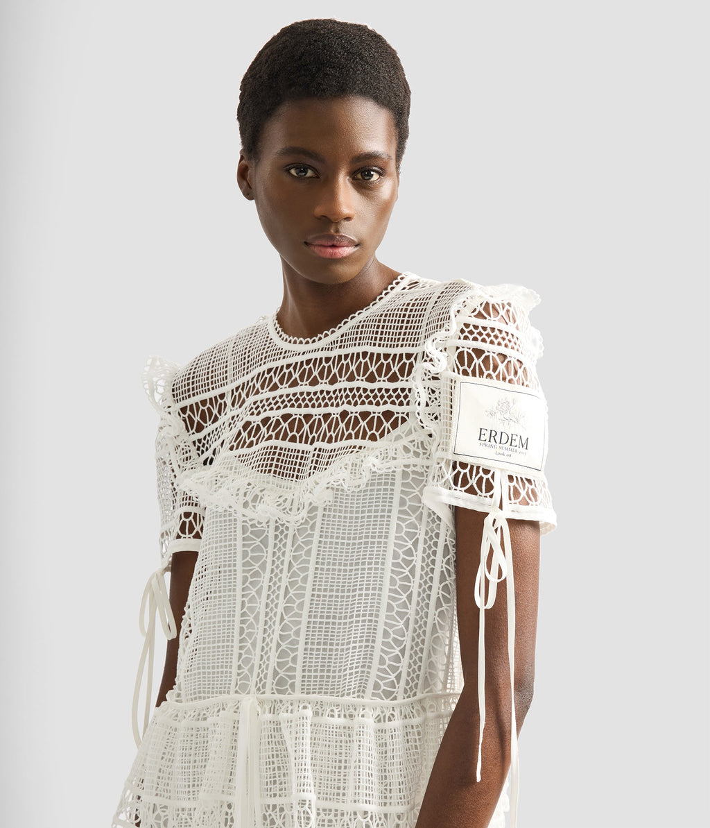 Lace Short Sleeve Gown