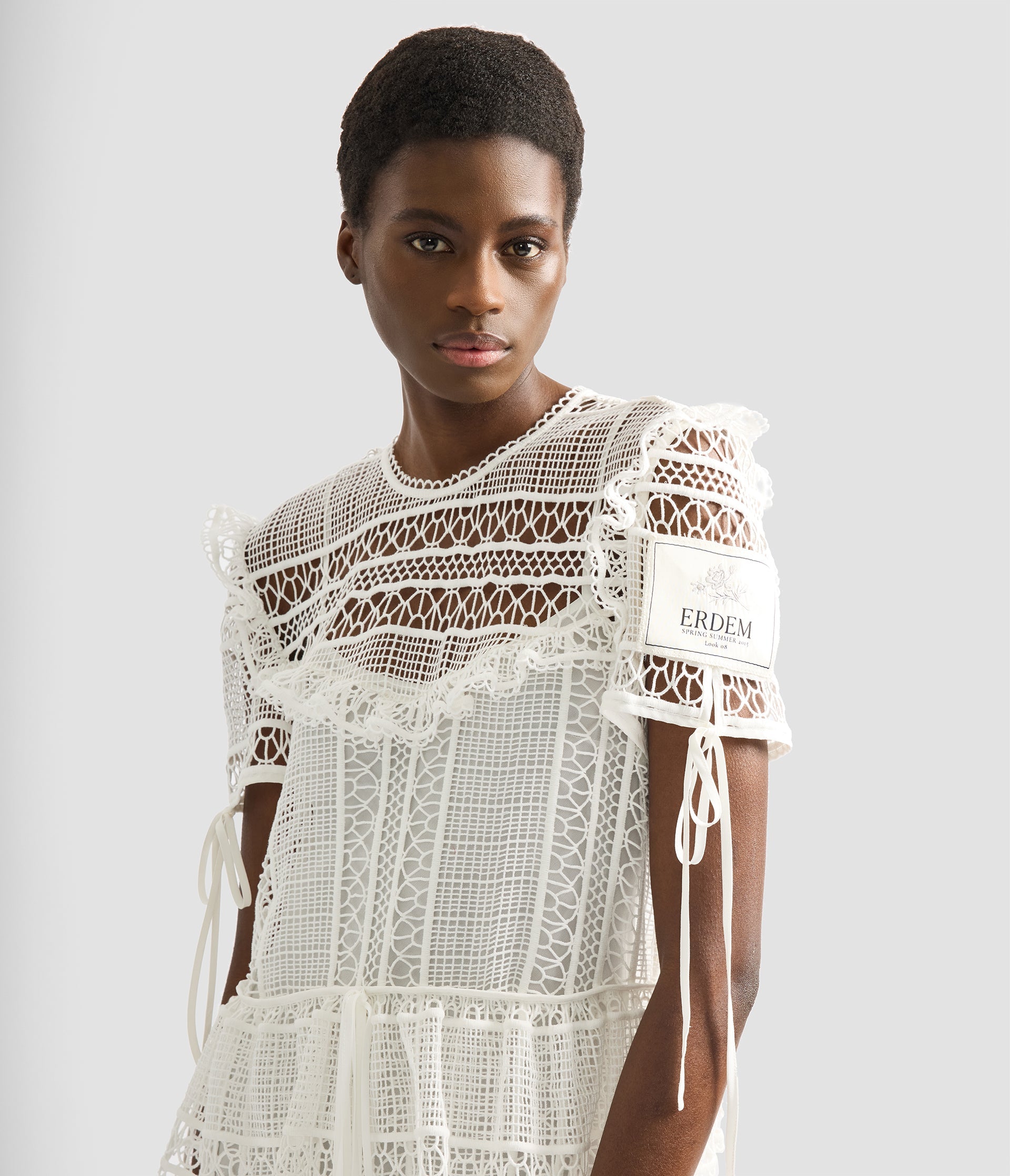 Lace Short Sleeve Gown