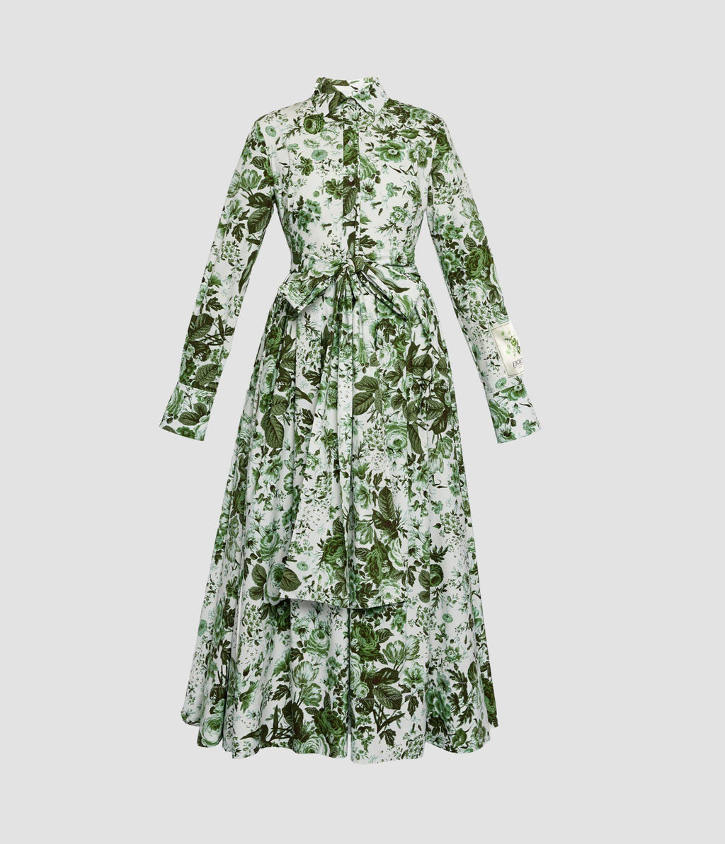 Floral Print Long Sleeve Shirt Dress