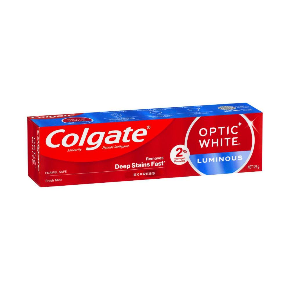 Colgate Optic White Luminous Express Teeth Whitening Toothpaste 2% Hydrog ... 125g