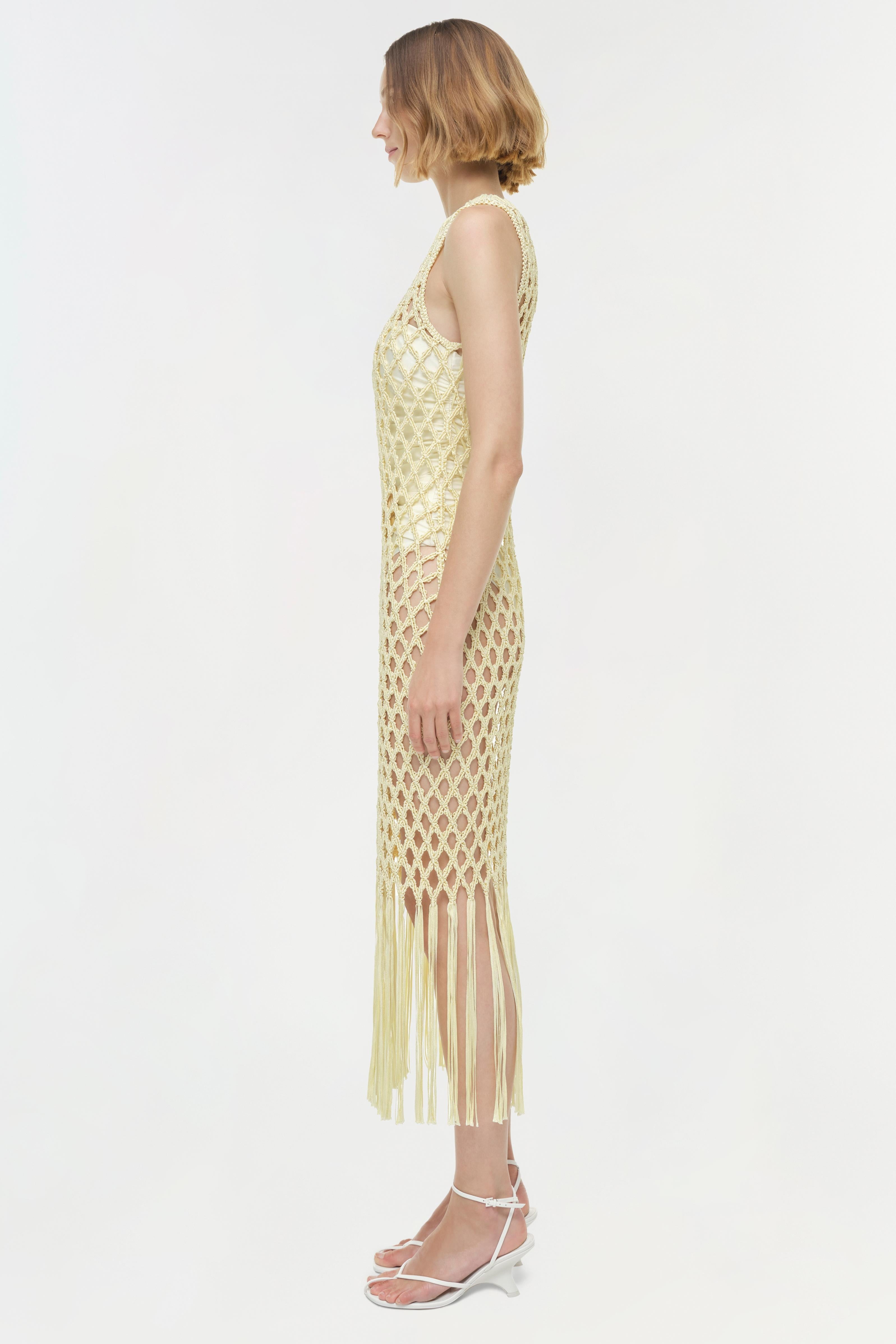 Jensen Macrame Midi Dress