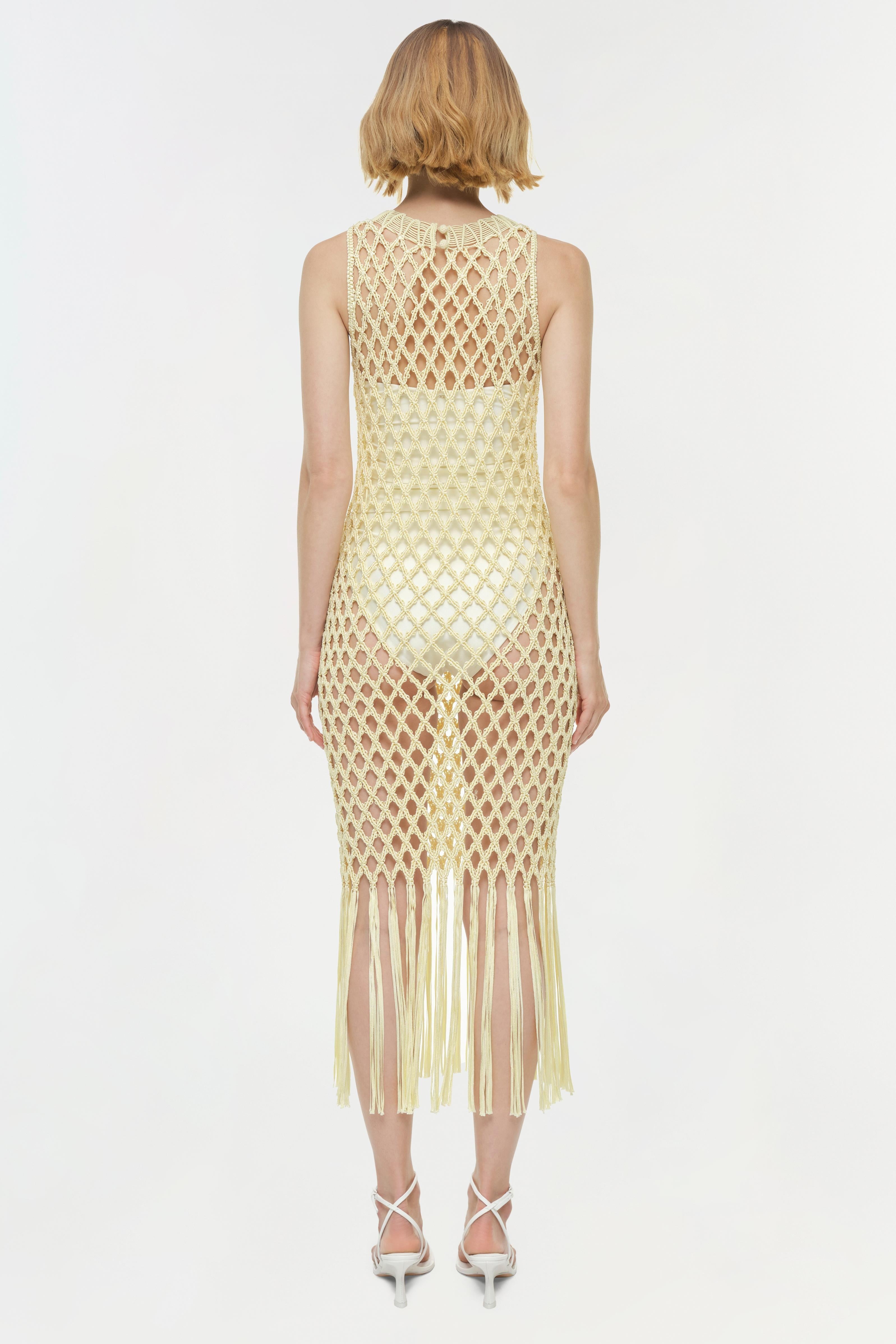 Jensen Macrame Midi Dress