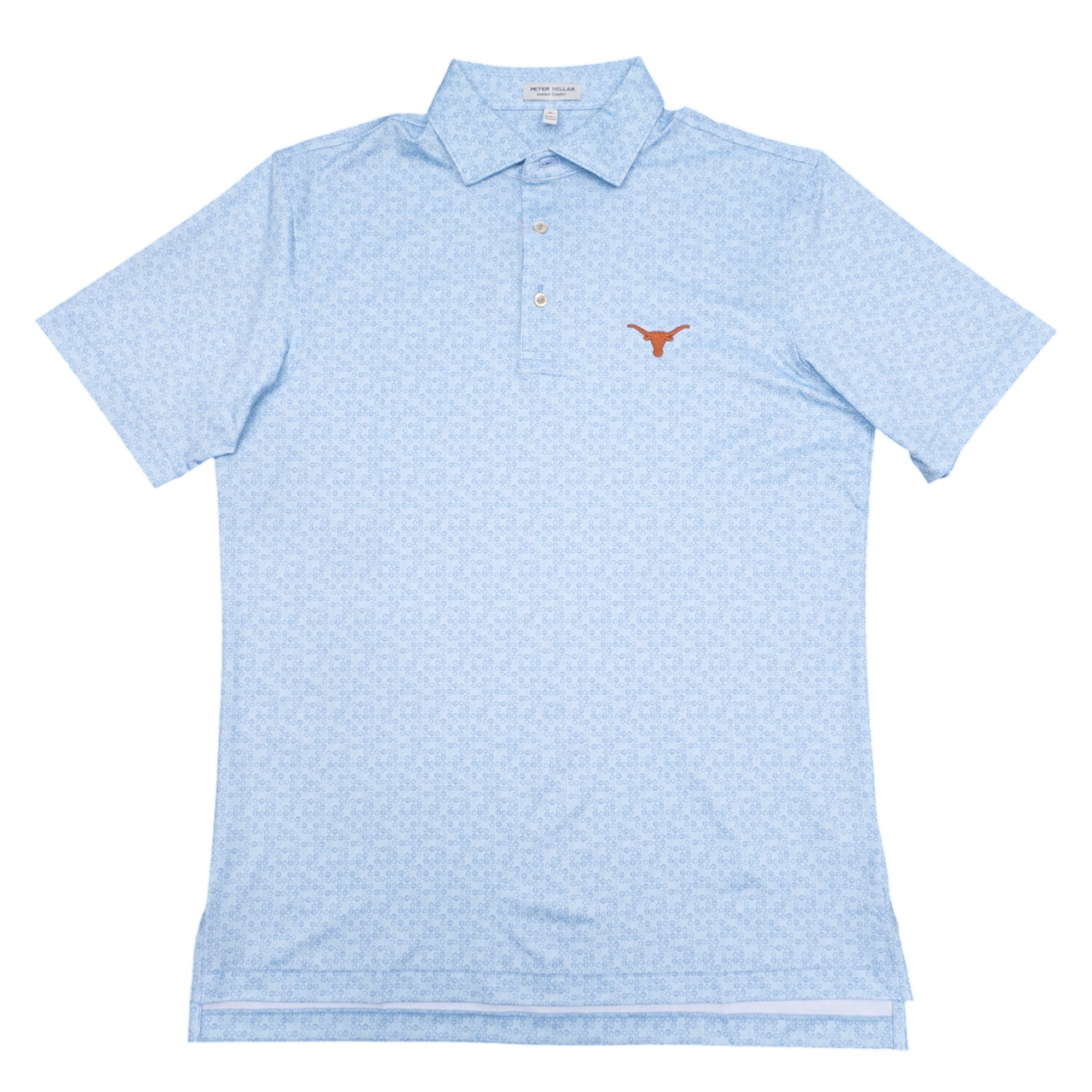 Peter Millar Texas Longhorns Bases Loaded Blueprint Polo Light Blue
