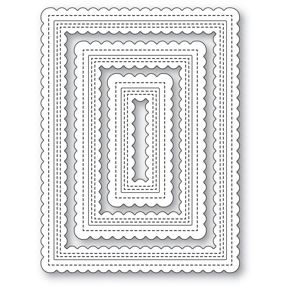 2474 Double Scalloped Stitched Frames Craft Die