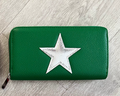 Silver star purse - green