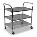 GRAINGER 2HDE2 Wire Cart 3 Shelf 36x24x39 Chrome
