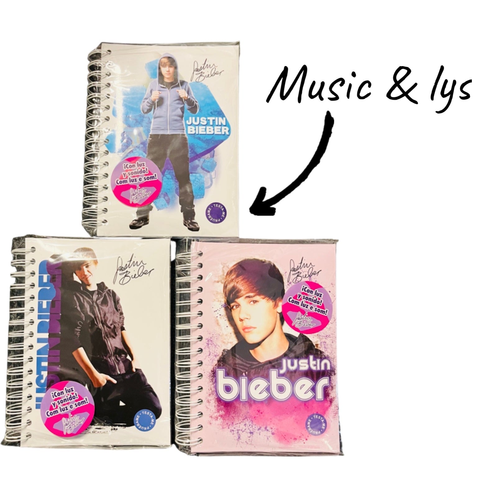 Simba - Spiral Notesbog A5 lys og musik. Justin Bieber tema & sang