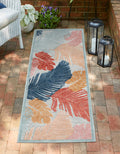 Multicolor 2' 2 x 6' 1 Outdoor Botanical Runner Area Rug Weather Resistant for Patio, Deck, Terrace, Balcony, Porch Polypropylene Garden Floral Tropical Carpet for Sale at Rug Engine