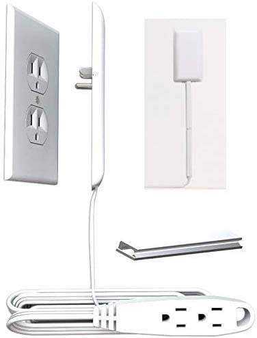 Sleek Socket Ultra-Thin Pet Proofing Outlet Cover with 3 Outlet Extension Cord and Cord Cover Kit (9 ft, oversize)