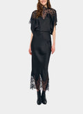 NORMA KAMALI | Reverse Obie Midcalf Dress with Lace