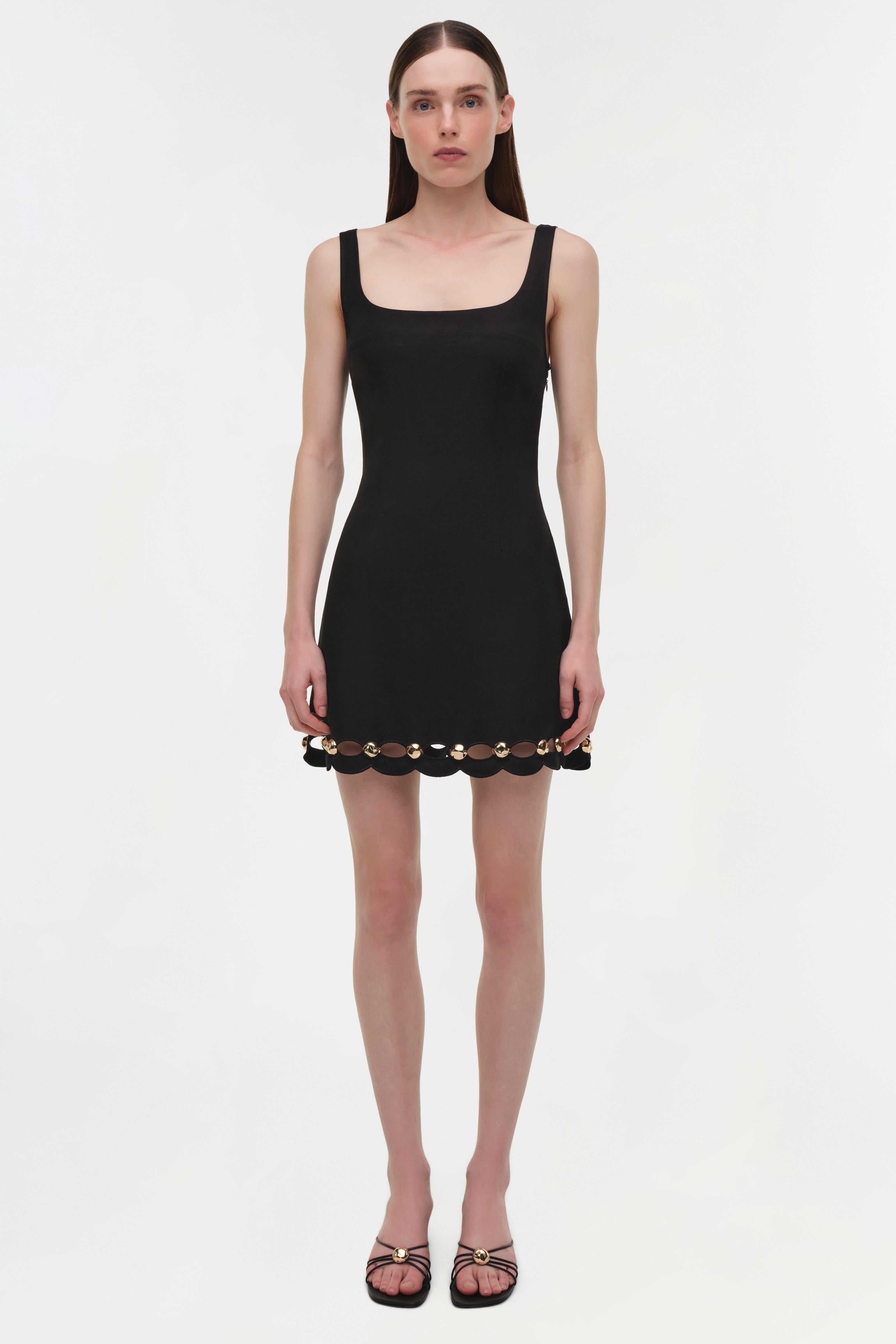 Lindley Studded Linen Midi Dress