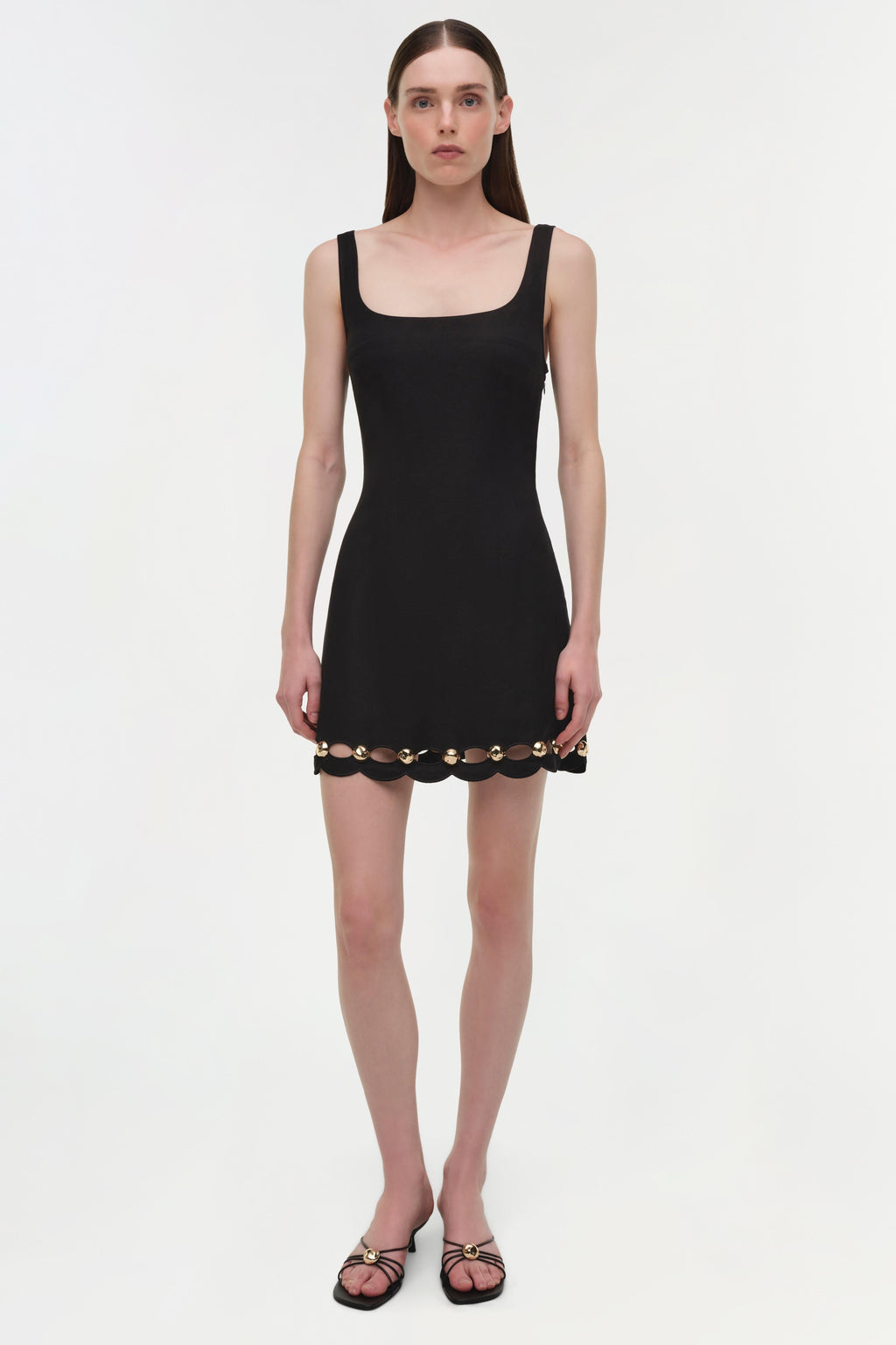 Lindley Studded Linen Midi Dress