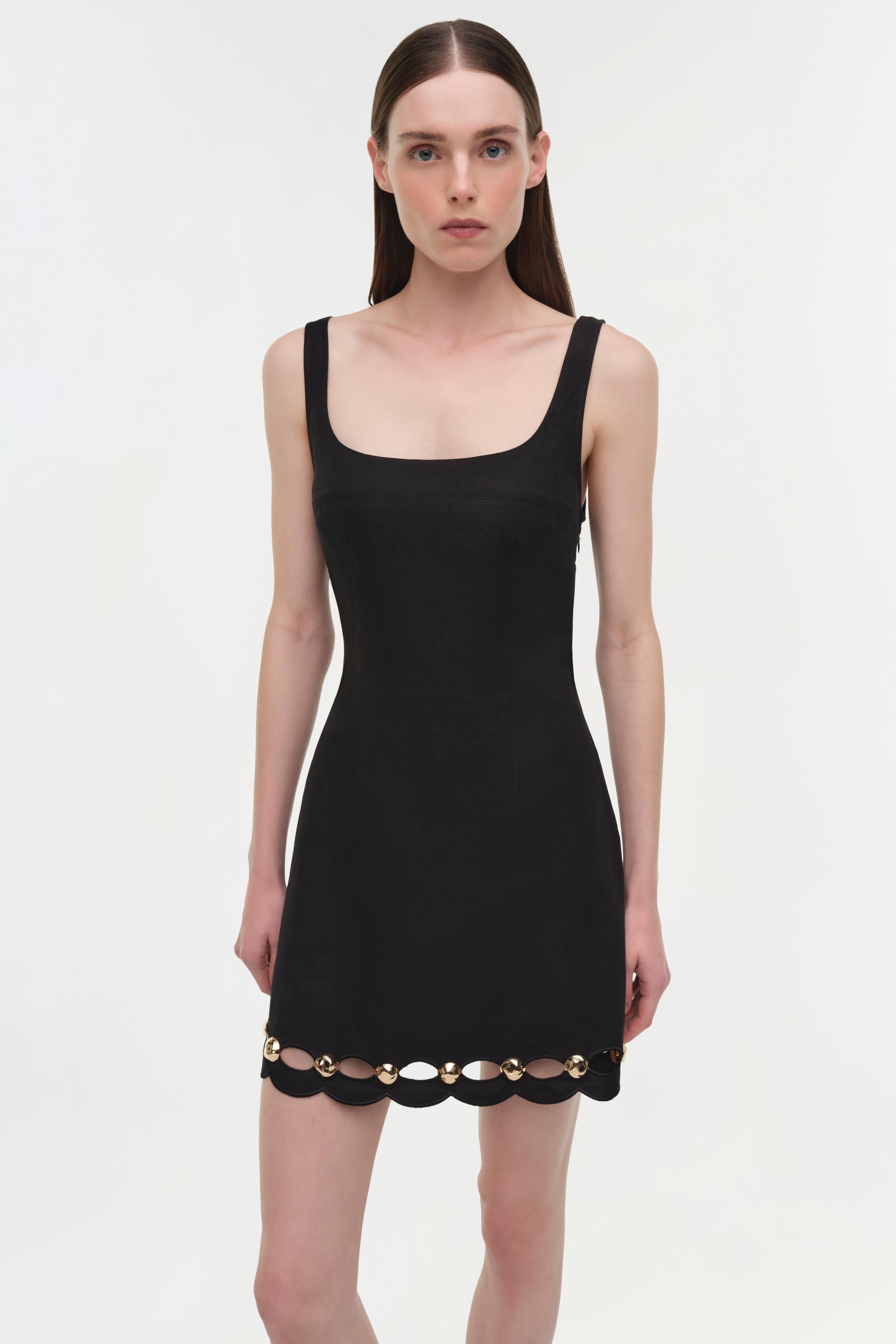 Lindley Studded Linen Midi Dress