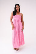 Love Laura Crochet Maxi Dress In Pink
