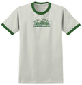 REAL FORT MILEY RINGER TEE NATURAL / FOREST GREEN w/ GREEN PRINT