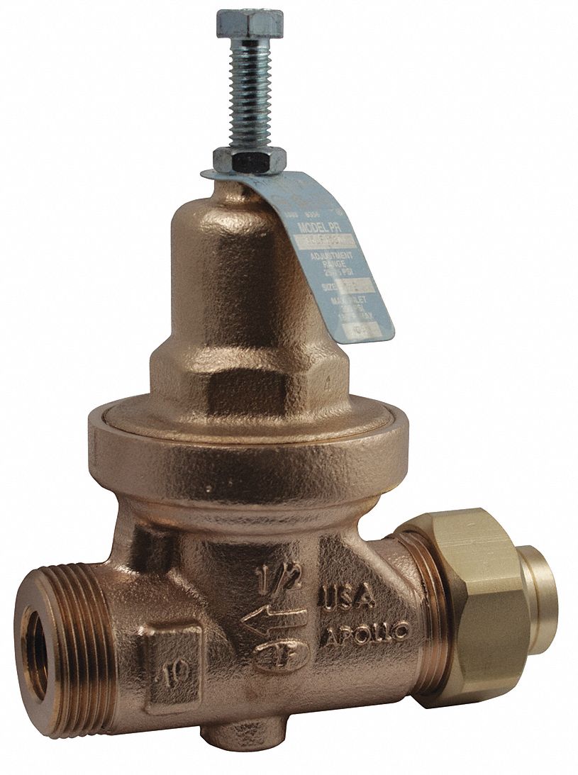 Apollo Water Pressure Reducing Valve, Standard Valve Type, Lead Free Bronze, 3/4 in Pipe Size - 36LF50401