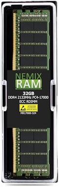 NEMIX RAM 32GB (1X32GB DDR4 2133MHZ PC4-17000 2Rx4 1.2V 288-PIN ECC RDIMM Compatible with Samsung M393A4K40BB0-CPB Registered Server Memory