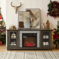Vosges 58" Modern TV Stand Media Console Cabinet with 18" Electric Fireplace