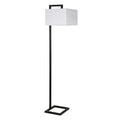 68" Black Floor Lamp With White Frosted Glass Rectangular Shade