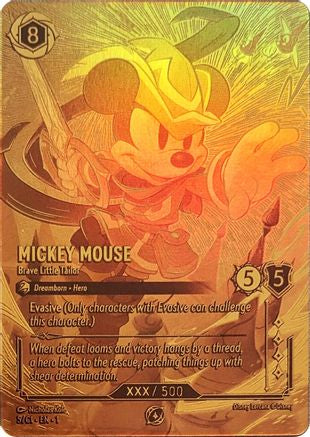Mickey Mouse - Brave Little Tailor (Serial Numbered) (5) - Disney Lorcana Promo Cards Holofoil