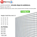 Rete Metallica Elettrosaldata Zincata Griglia Recinzione 25M Maglia 12x25 G.F