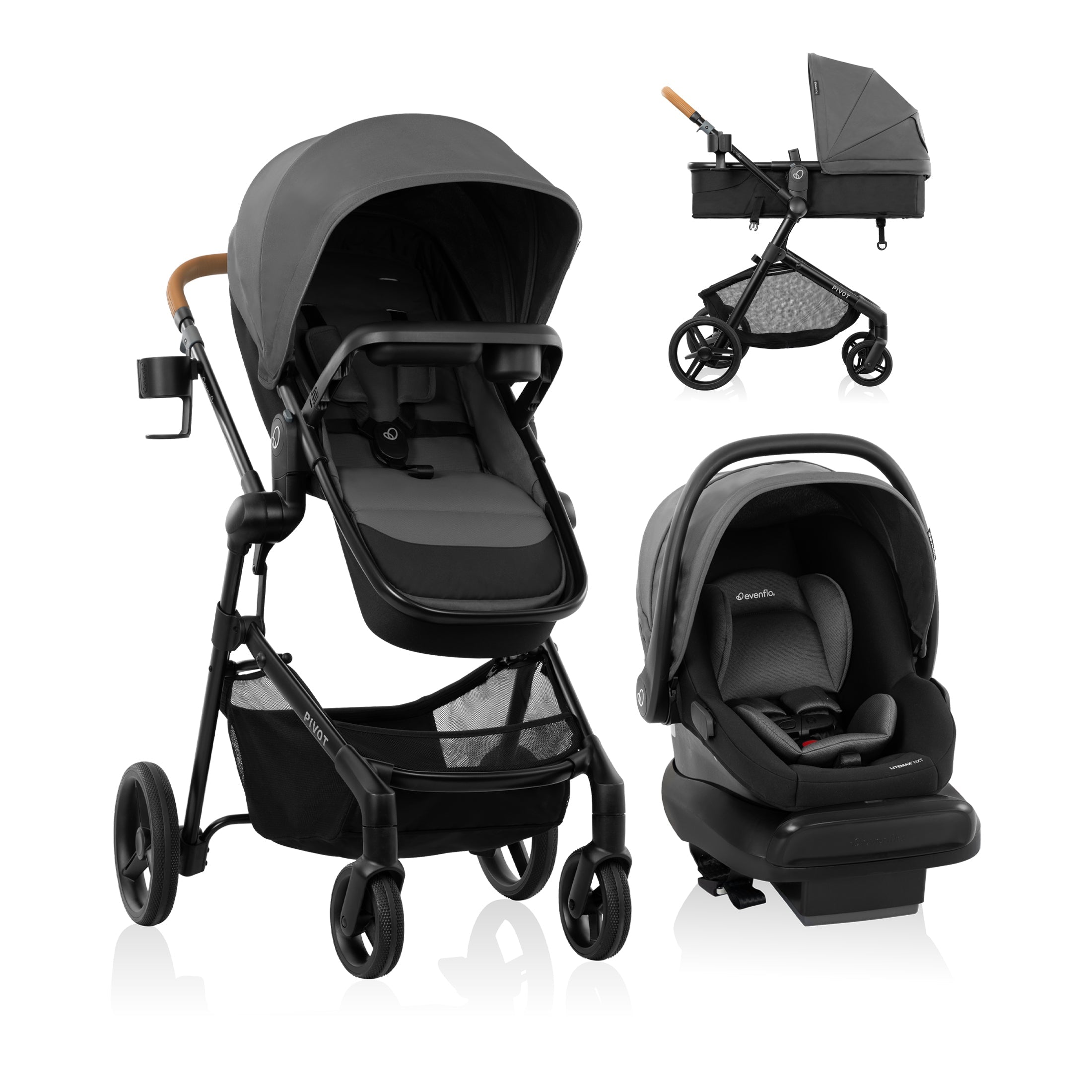 Pivot NXT Travel System with LiteMax NXT Infant Car Seat (Silverado Gray)