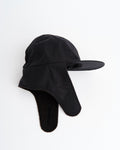 6 Panel Baseball Cap + Ear Flap, Black/Black - Meadow