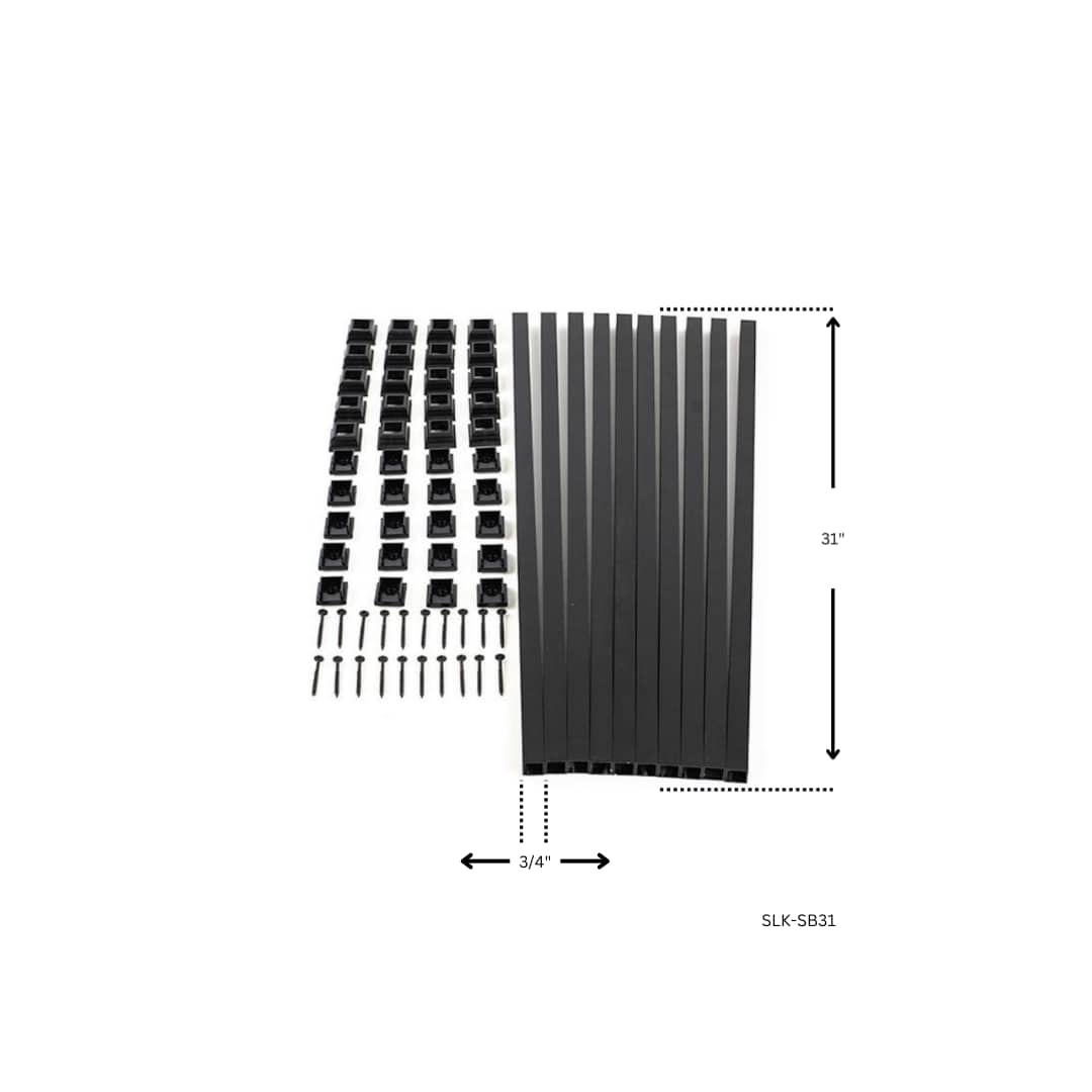 TITAN BUILDING PRODUCTS 3/4-in x 32-in Powder Coated Black Aluminum Square Deck Baluster (10-Pack)
