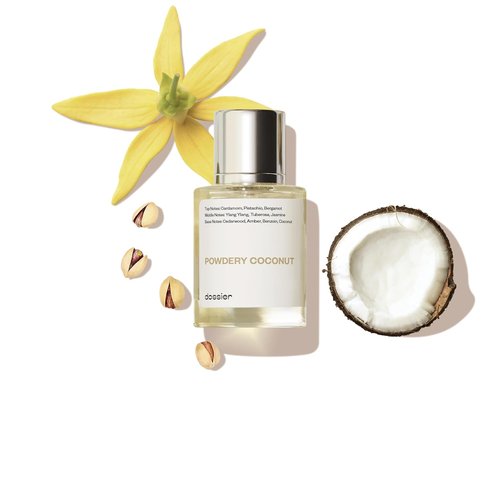 Dossier Powdery Coconut Perfume - Inspired by T. Ford Soleil Blanc | 1.7 Fl Oz (50ml) - Vegan & Paraben Free
