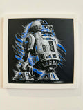 Stylized R2-D2 3D Pop Art - Textured Droid Wall Plaque - Modern Star Wars Fan Gift